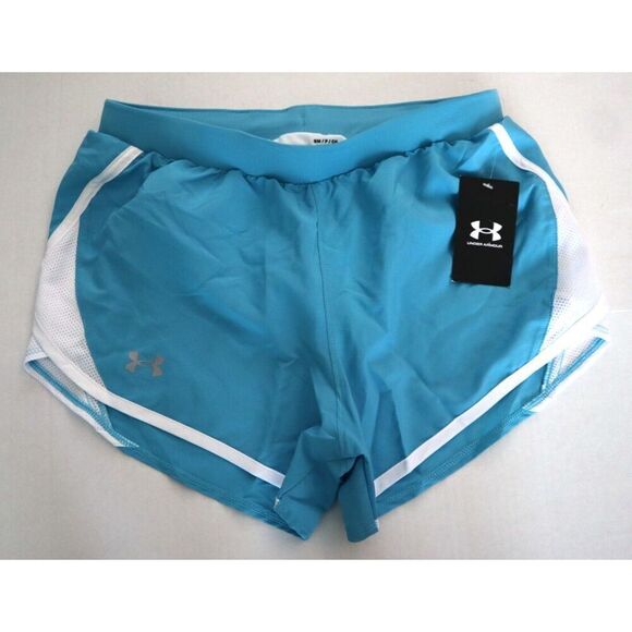 Under Armour 1350196-433 Women's Sz S Glacier Blue/White UA Fly-By 2.0 Shorts - Picture 1 of 6